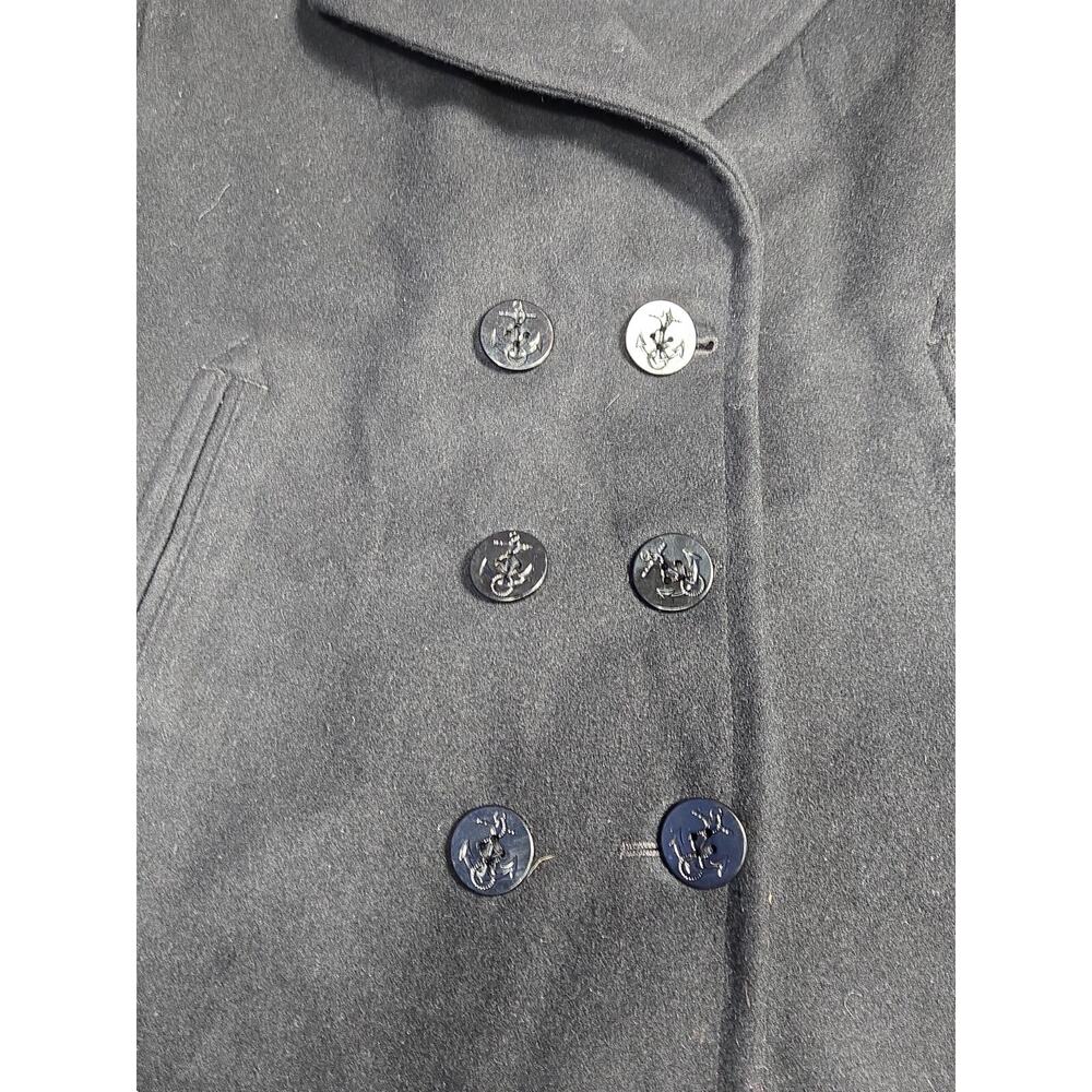 Military Peacoat Womens 16 R Black Wool OverCoat Crown Clothing - Picture 12 of 12